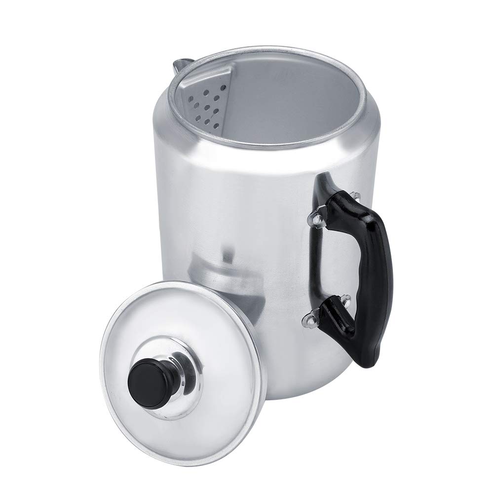 3L Aluminum Stovetop Percolator Coffee Maker Pot with Lid - Ideal for Home, Travel, Camping & Outdoor Adventures - Classic Cafetera for Brewing Rich Coffee