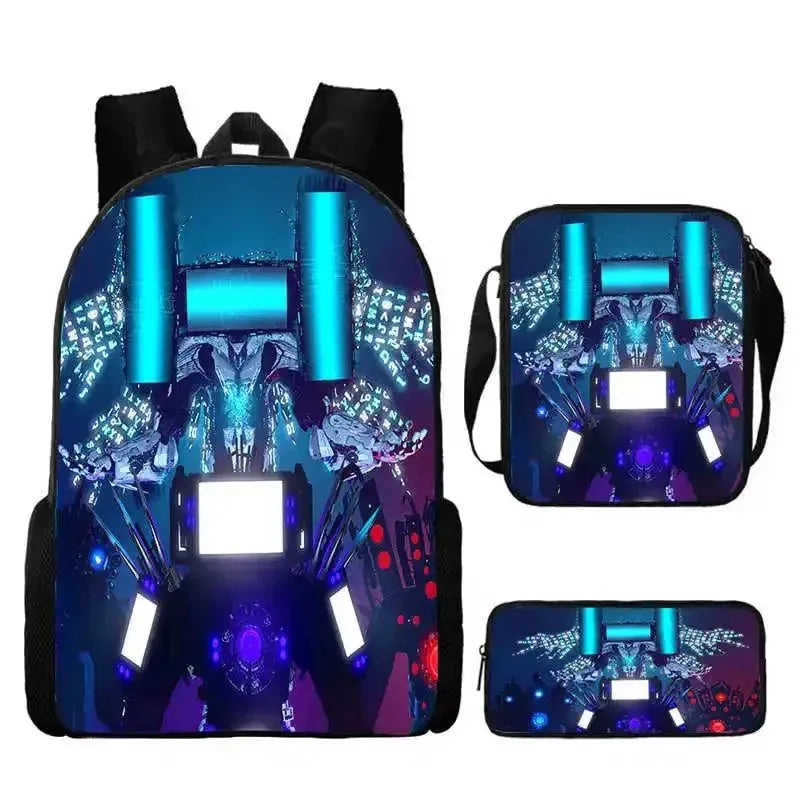 Custom Skibidi Backpack Set for School, Travel & Outdoor Adventures - Durable & Stylish Kids & Teens Backpack