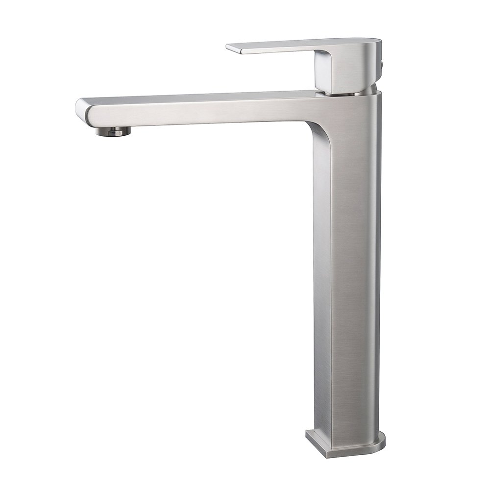 Fresca FFT9152BN Allaro Single Hole Vessel Mount Bathroom Vanity Faucet in Brushed Nickel - Perfect for Modern Bathroom Sinks and Vanity Upgrades