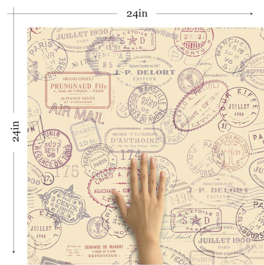 Brown Travel-Themed Peel and Stick Removable Wallpaper - Self-Adhesive Decorative Wall Covering for Bedroom, Living Room, Office & Dorm Decor