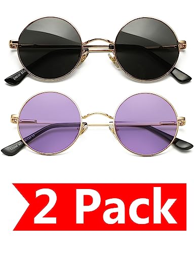 2 Pack (Gold/Grey + Gold/Clear Purple)