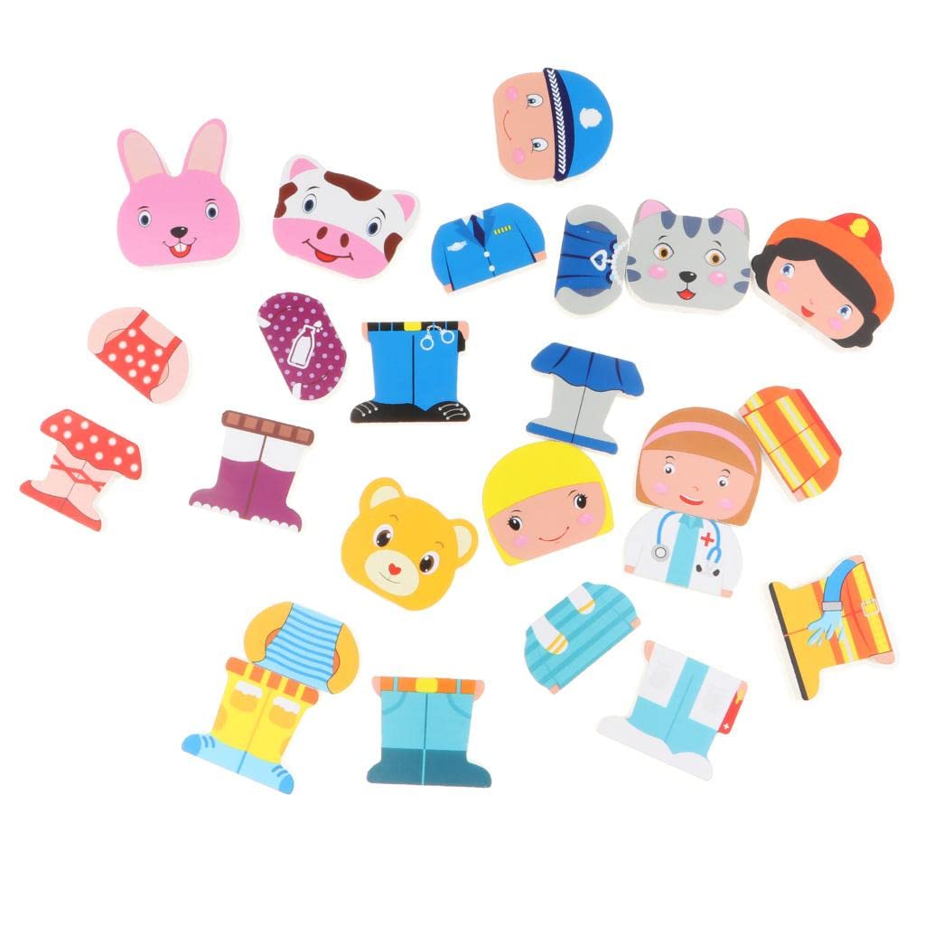 Enakshi Wooden Magnetic Cartoon Animals Matching Game - Educational Kids Toy for Preschool Learning & Pretend Play | Montessori Toy for Toddlers | Perfect for Birthday Gifts & Classroom Activities