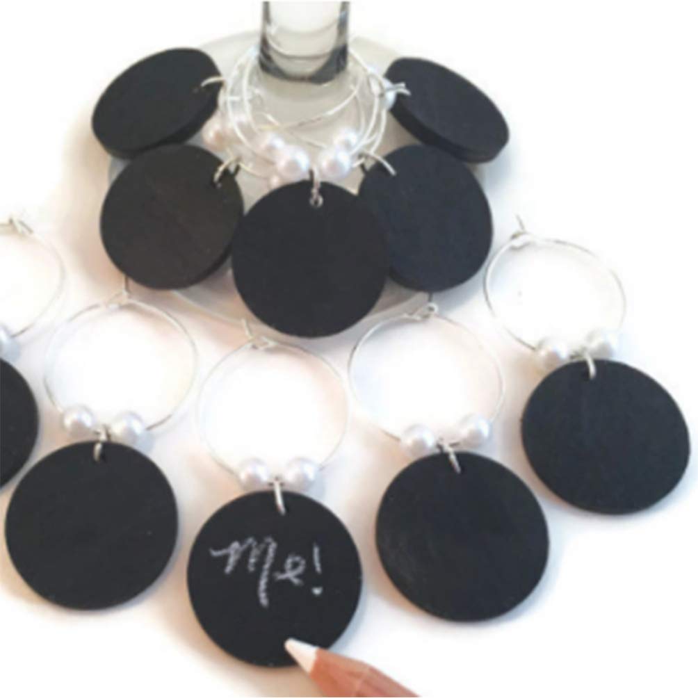 EXCEART 10Pcs Two-Sided Round Mini Hanging Chalkboard Signs - Message Board with Rope for Christmas, Wedding, Party Decor - Perfect for Home, Cafe, Classroom & Event Decorations