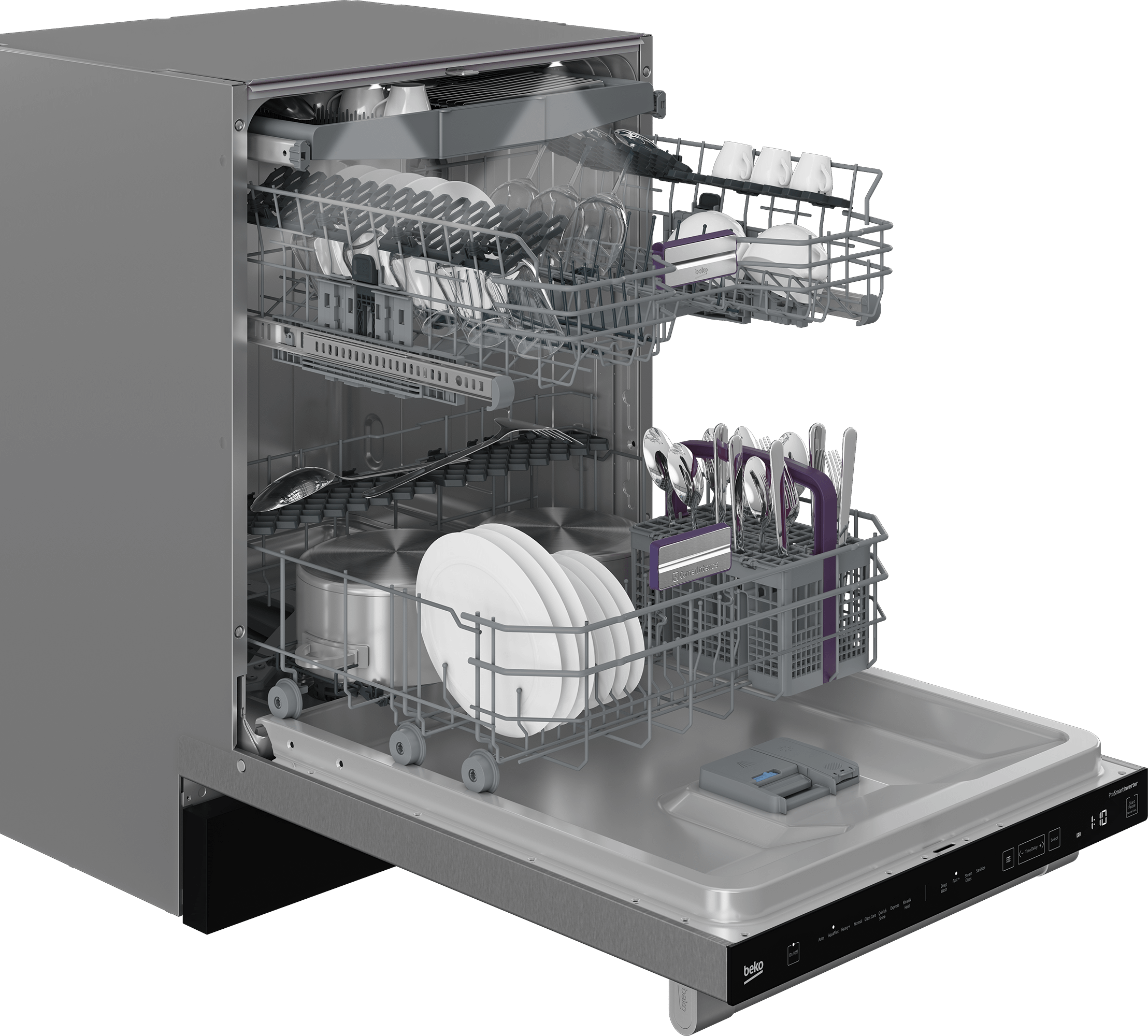 Beko DDT38532XHW 16 Place Settings Tall Tub Dishwasher - 45.0 dBA Ultra Quiet, Energy Efficient for Large Families | Perfect for Open Kitchen & Entertaining Guests