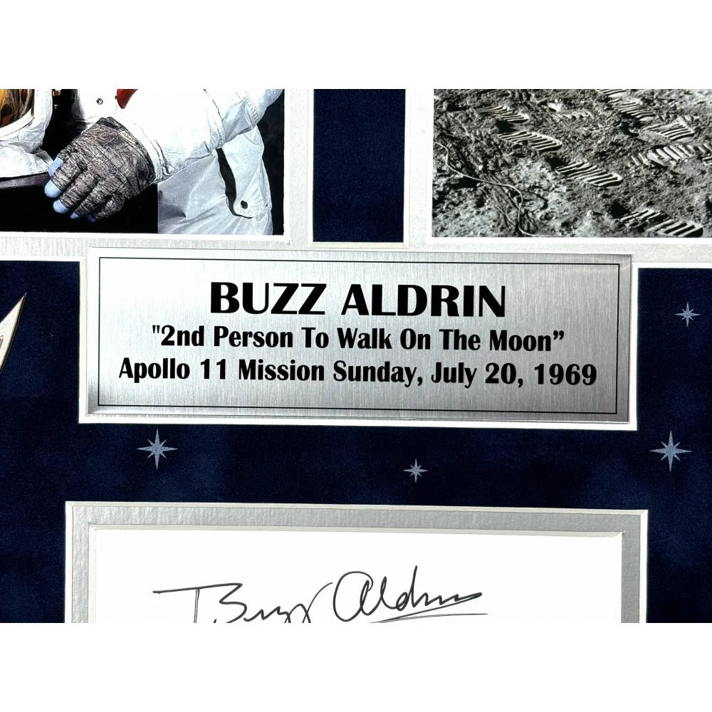 Buzz Aldrin Autographed Apollo 11 Moon Landing Framed Photo - JSA Certified NASA Signed Memorabilia - Perfect for Space Enthusiasts & Home Office Decor