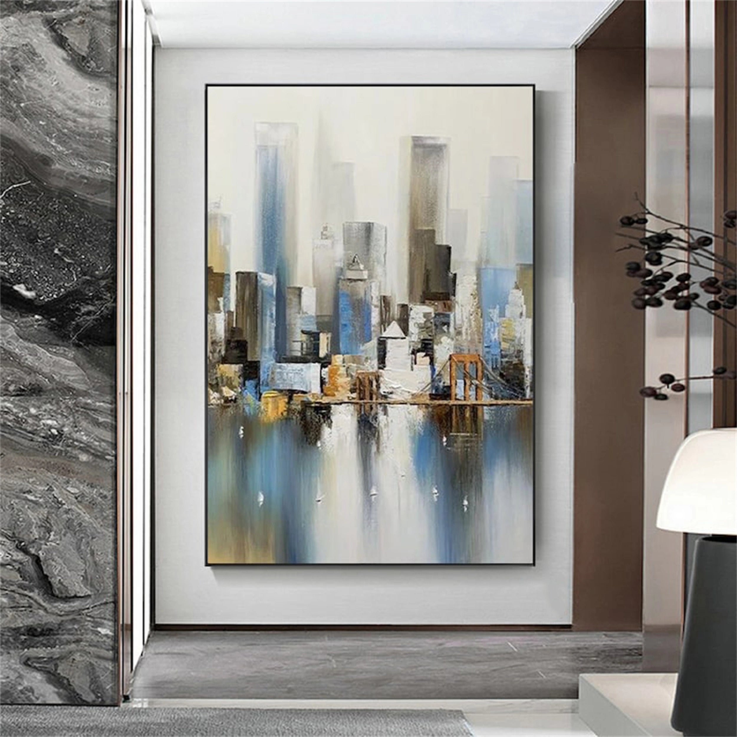 Urban Landscape Painting #UL 018 - Modern Wall Art for Home & Office Decor - Perfect for Living Room, Bedroom or Workspace