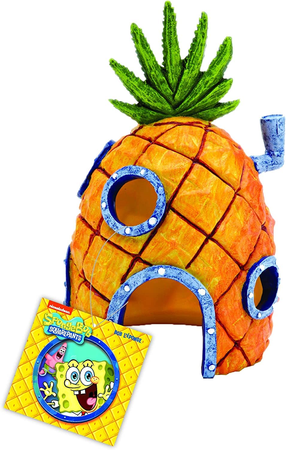 Penn-Plax SpongeBob SquarePants Officially Licensed Pineapple House Aquarium Ornament - Medium Size for Fish Tank Decor - Perfect for Tropical & Freshwater Aquariums