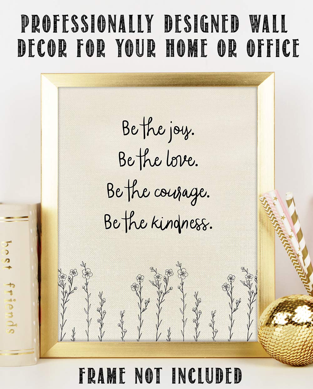 TJ Originals - Motivational Positive Wall Art with Inspiring Quotes, Spiritual Zen Decor for Living Room & Office, Modern Zen Gifts for Women & Men, Desk Decor (Be The Love) - Perfect for Home, Office & Meditation Spaces