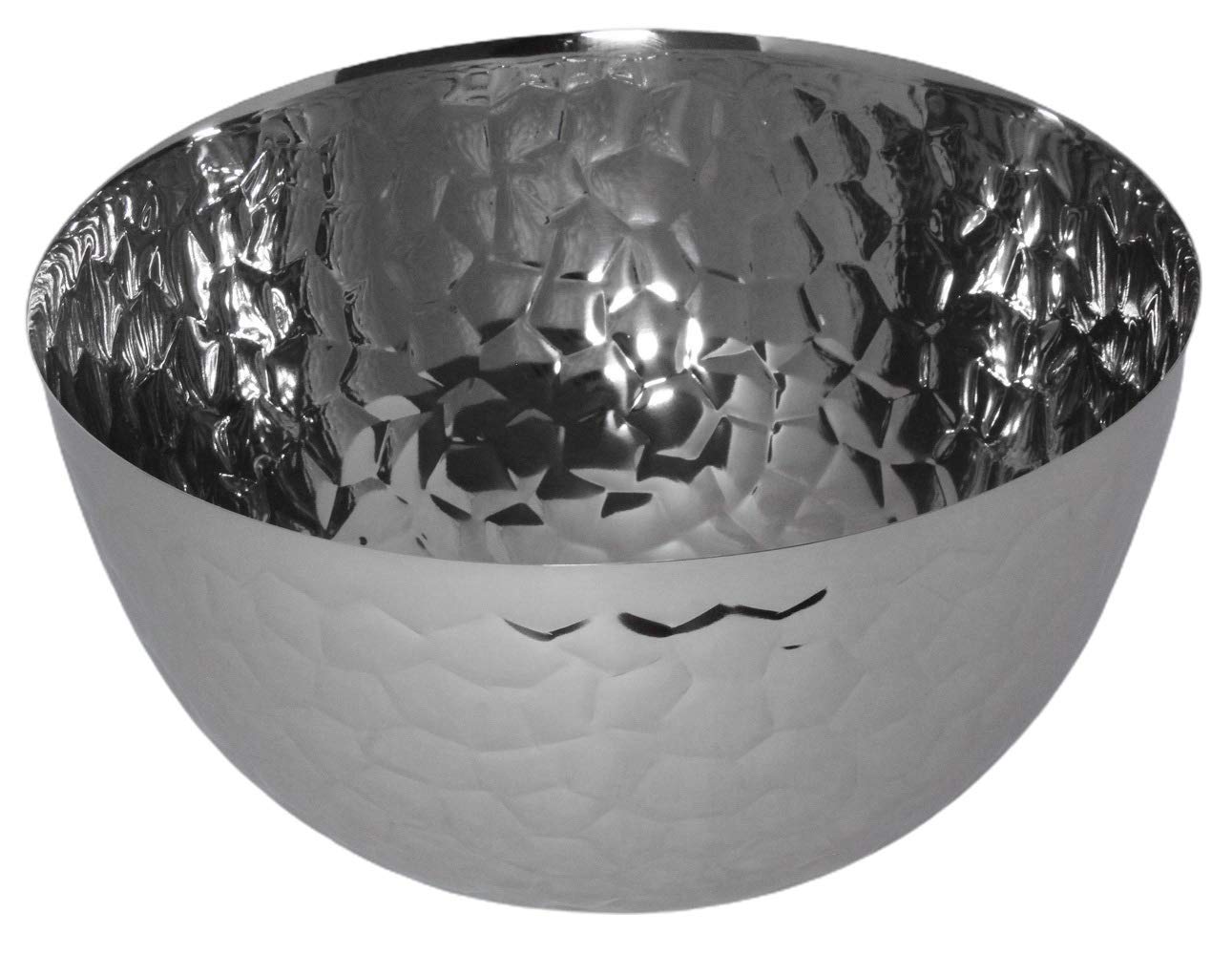 Premium Stainless Steel Salad Bowl - 1.1 Gallon Hammered Design for Chopping, Mixing & Serving - Perfect for Pasta, Fruit, Snacks - Ideal for Restaurants, Catering, Weddings & Parties - Durable Commercial Kitchenware for Food Prep & Entertaining