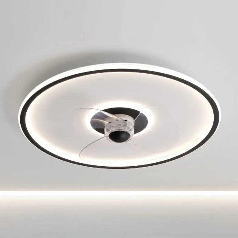 Modern White Ceiling Fan with LED Light - Minimalist Design for Bedroom, Living Room, and Office