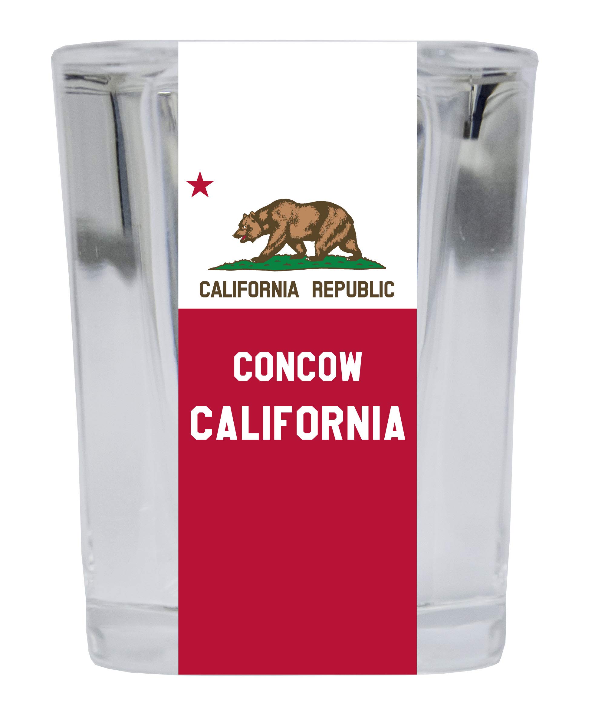 Concow California Souvenir 2 Ounce Square Shot Glass - Perfect for Collectors, Gifts & Barware - Great for Whiskey, Tequila & Cocktail Parties