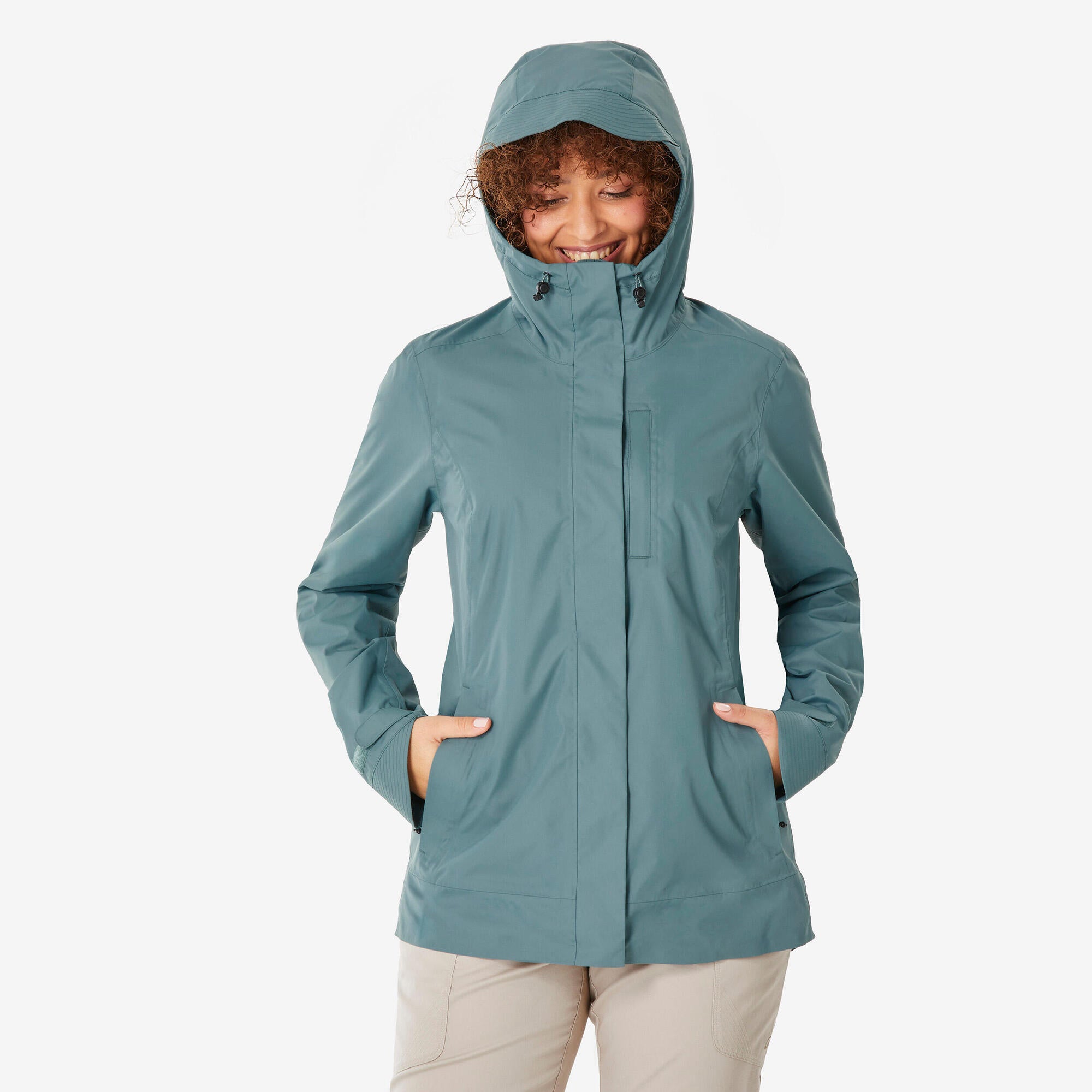 Quechua Women’s NH500 Waterproof Hiking Rain Jacket - Lightweight Windproof Outdoor Coat for Trekking, Camping & Mountain Adventures