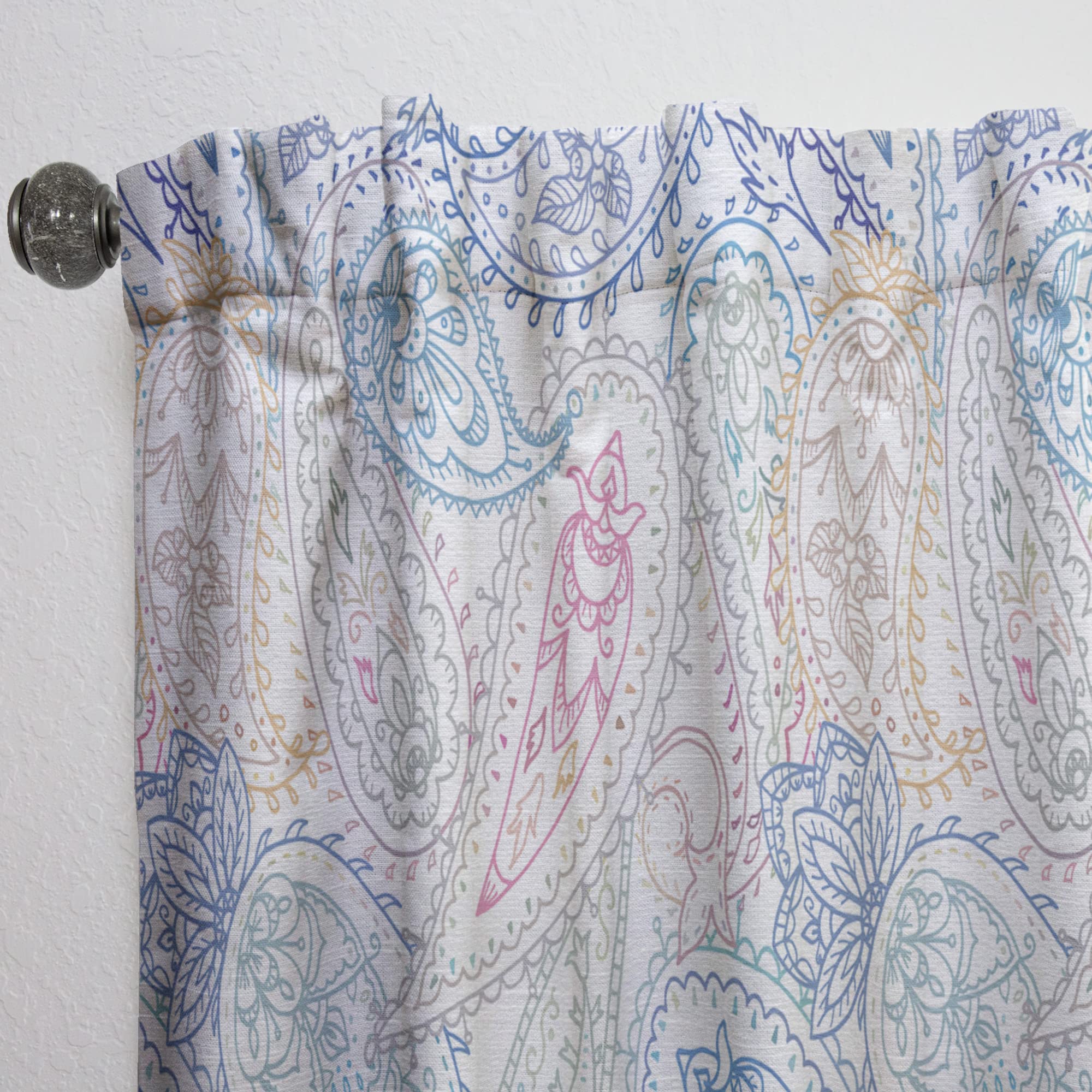 DesignQ Thermal Insulated Curtains - Indian Paisley Pattern Single Panel 52x90 - Elegant Window Treatments for Bedroom & Living Room | Perfect for Home Decor, Light Blocking & Energy Efficiency