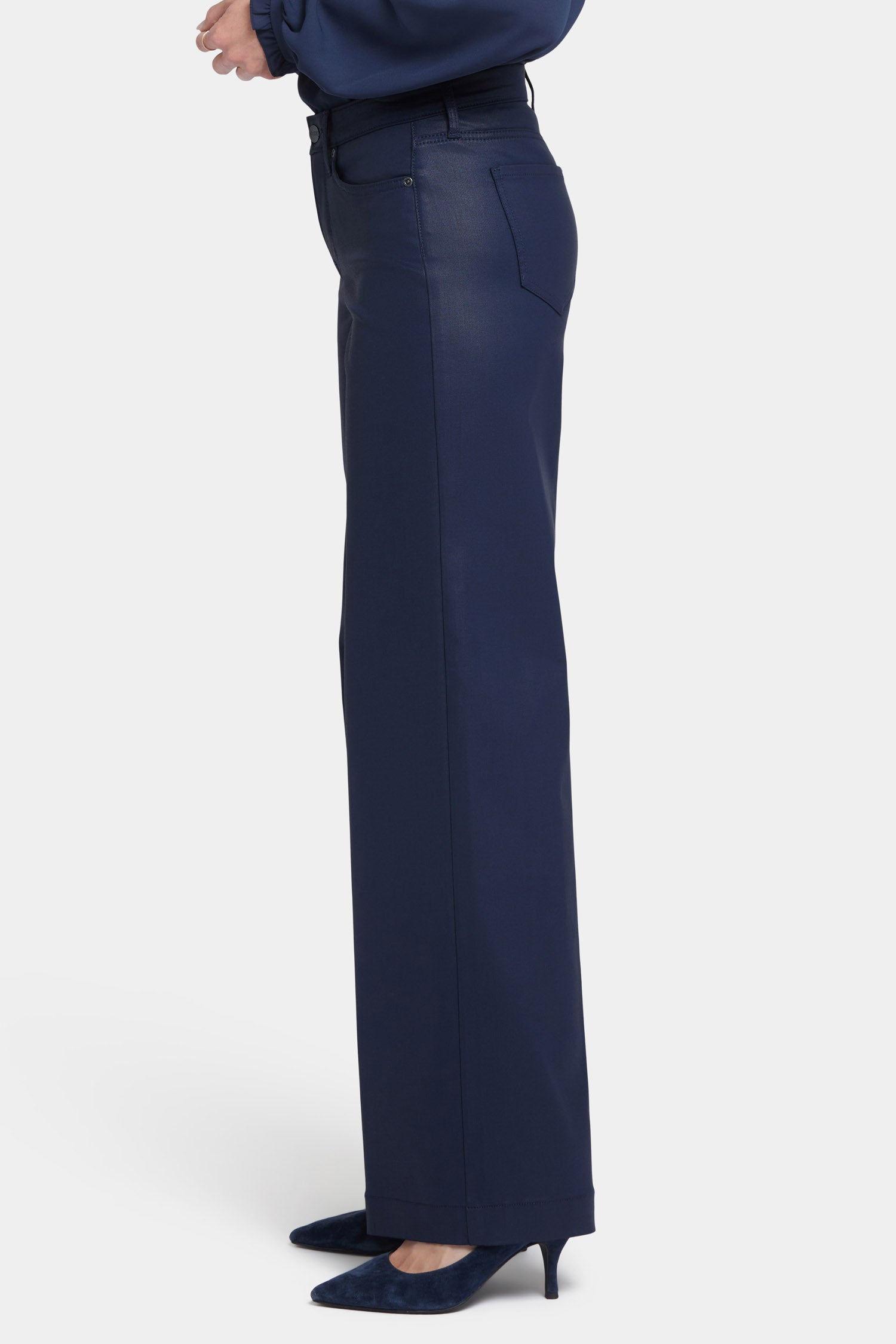 Starless Sky Coated Teresa Wide Leg Jeans - High Waist Stretch Denim Pants for Women | Casual & Office Wear