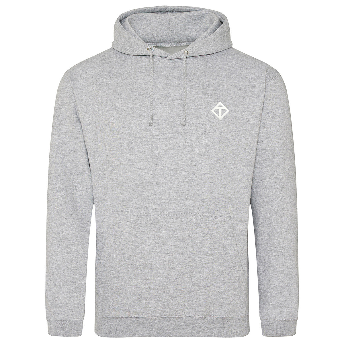 Heather Grey Diamond Hoodie for Men & Women - Soft Fleece Pullover with Stylish Diamond Design - Perfect for Casual Wear, Gym, and Outdoor Activities