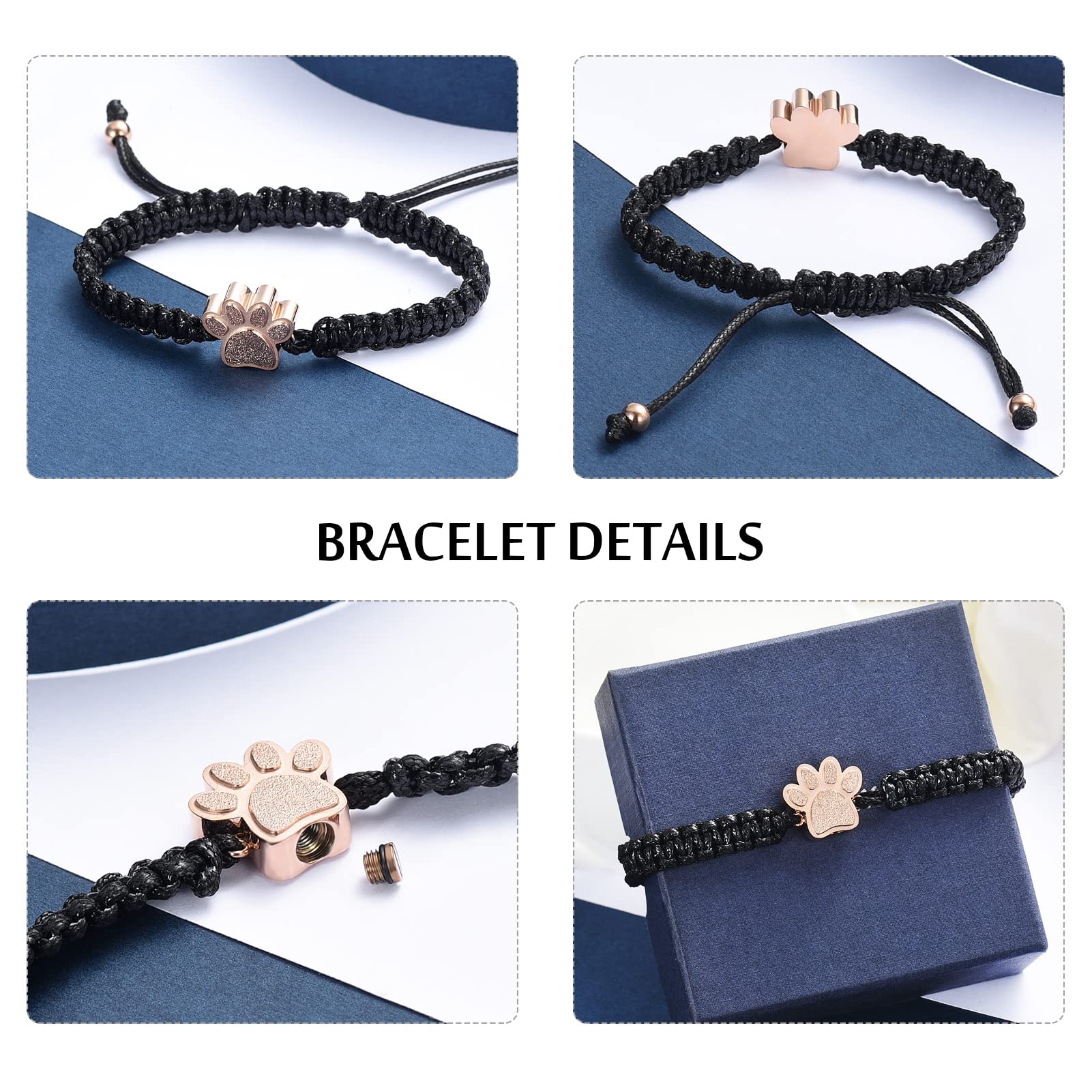 Pet Cremation Bracelet - Stainless Steel Paw Pendant for Ashes | Memorial Jewelry for Grieving