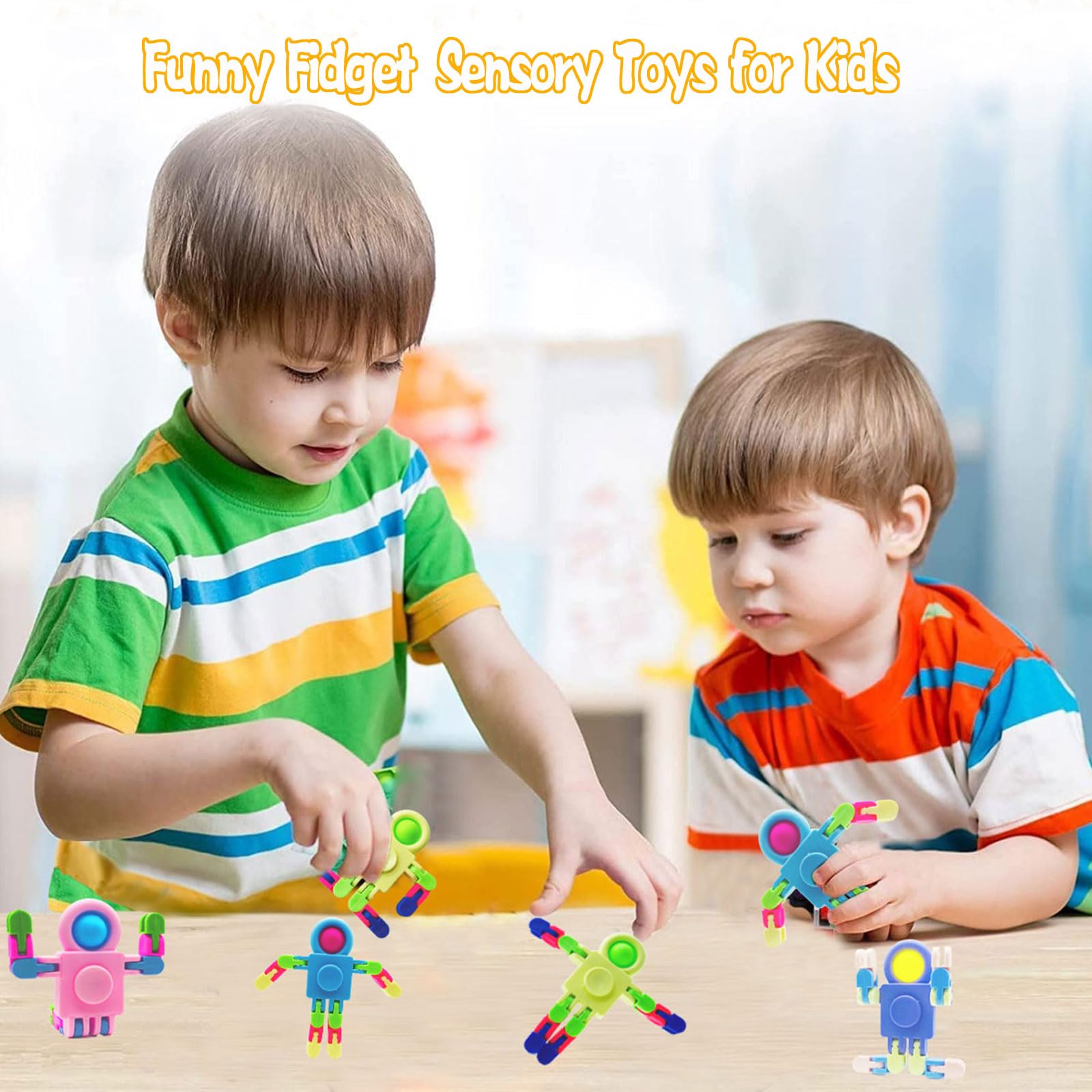 8 Pack Transformable Fidget Spinners - Stress Relief Toys for Kids & Adults with ADHD, Autism, Anxiety | Sensory Fidget Toys for Classroom, Office, Travel | Easter Gift & Party Favors for Boys & Girls
