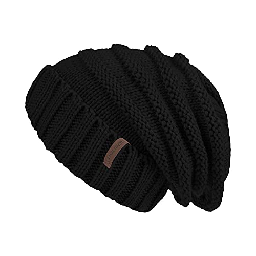 Zando Women's Winter Knit Beanie - Soft Unisex Slouchy Skull Cap with Cuff - Warm Fleece Lined Hat for Cold Weather - Perfect for Snowboarding, Skiing & Outdoor Activities