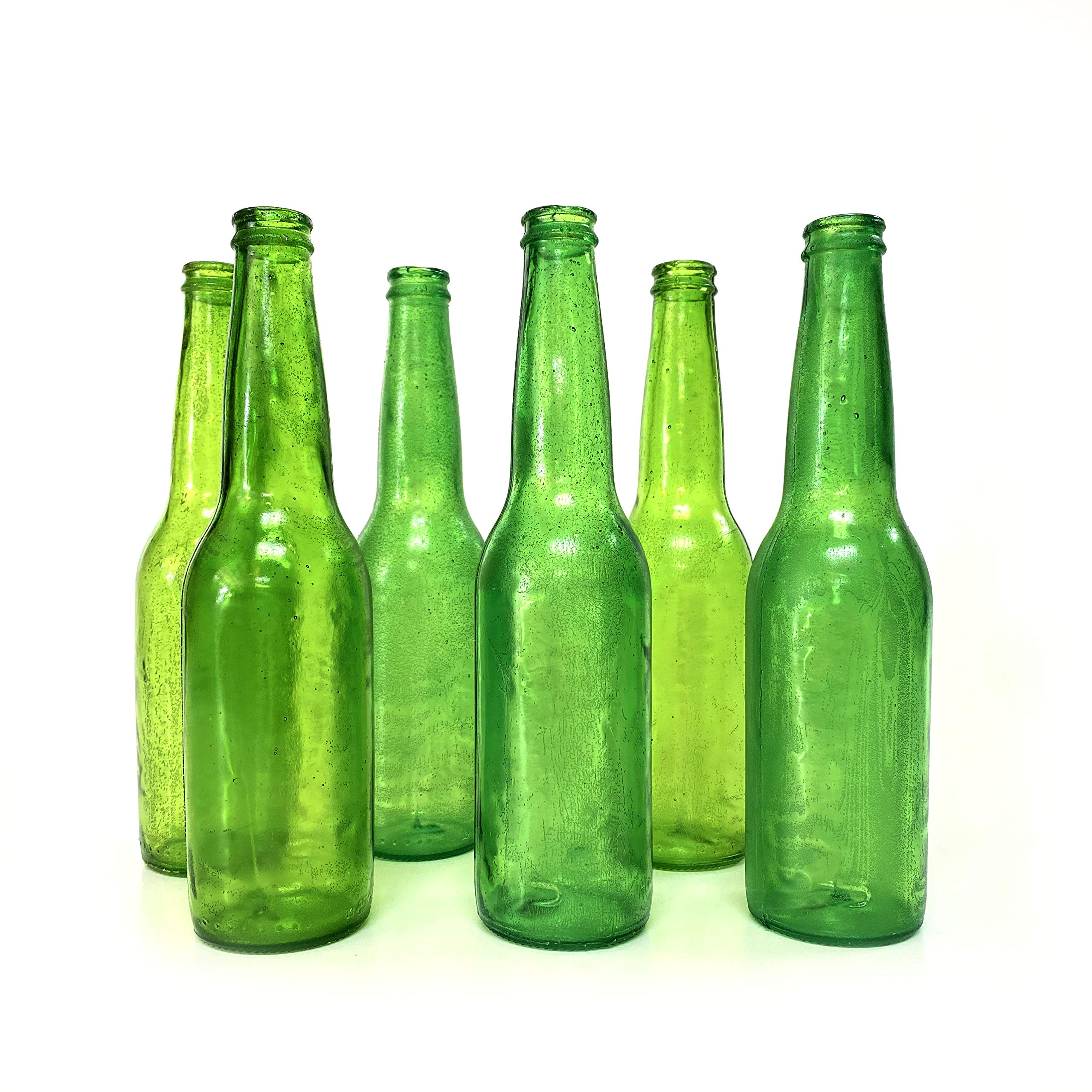 SMASHProps Breakaway Beer Bottle Prop 6 Pack - DARK GREEN Translucent Glass for Stage, Film & Theater Productions - Perfect for Stunt Scenes, Halloween Decor & Theatrical Performances