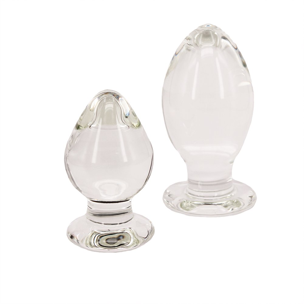 Extra Large Glass Butt Plug - Crystal Anal Trainer & G-Spot Stimulator Sex Toy for Beginners & Advanced Play (BDSM, Couples, Solo Use)