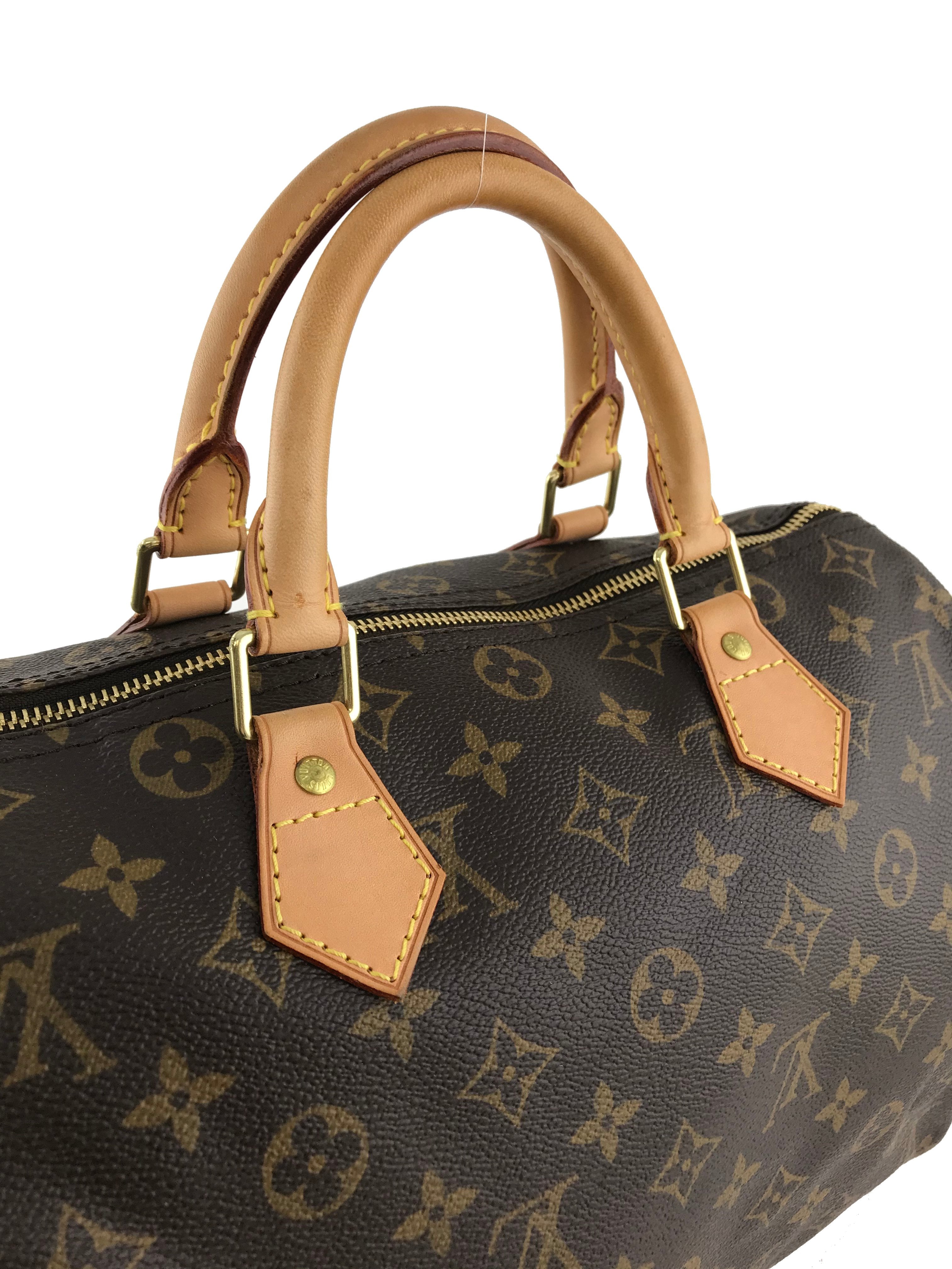 Authentic Louis Vuitton Monogram Speedy 30 Handbag - Luxury Canvas Shoulder Bag for Women - Perfect for Work, Travel & Everyday Use