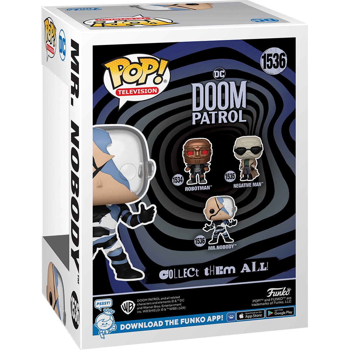 Doom Patrol Mr. Nobody Glow in The Dark Funko Pop! Vinyl Figure #1536 - Collectible DC Comics Action Figure for Fans & Gift Idea