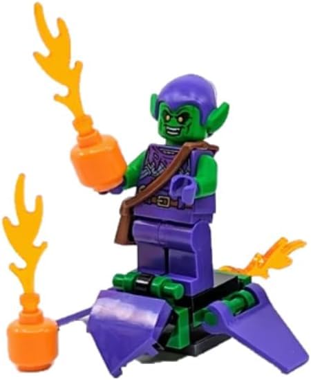 LEGO Marvel Superheroes Green Goblin Minifigure with Glider & Pumpkin Bombs - Perfect for Superhero Battles, Collectors & LEGO Marvel Displays