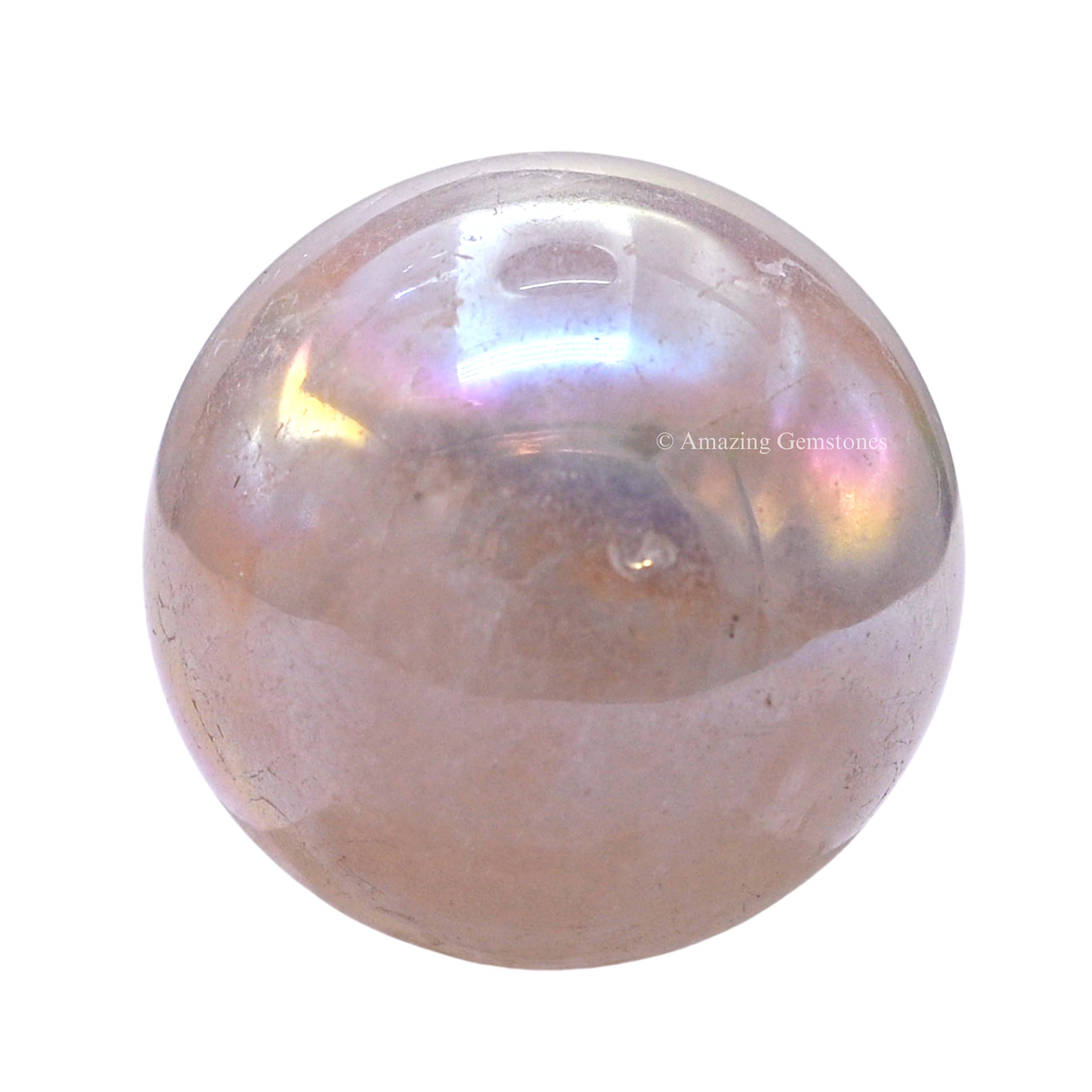 1 Inch Angel Aura Rose Quartz Crystal Ball - Healing Meditation Sphere for Witchcraft, Reiki & Home Decor - Perfect Gift for Beginners (Pack of 1) - Ideal for Yoga, Spiritual Healing & Positive Energy