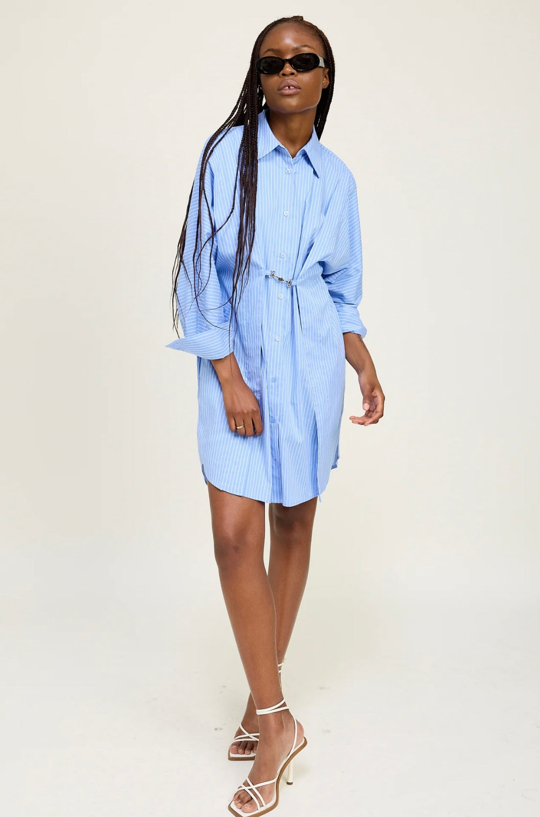 Lilith Striped Mini Shirt Dress for Women - Stylish Casual Summer Outfit for Beach, Party & Date Night