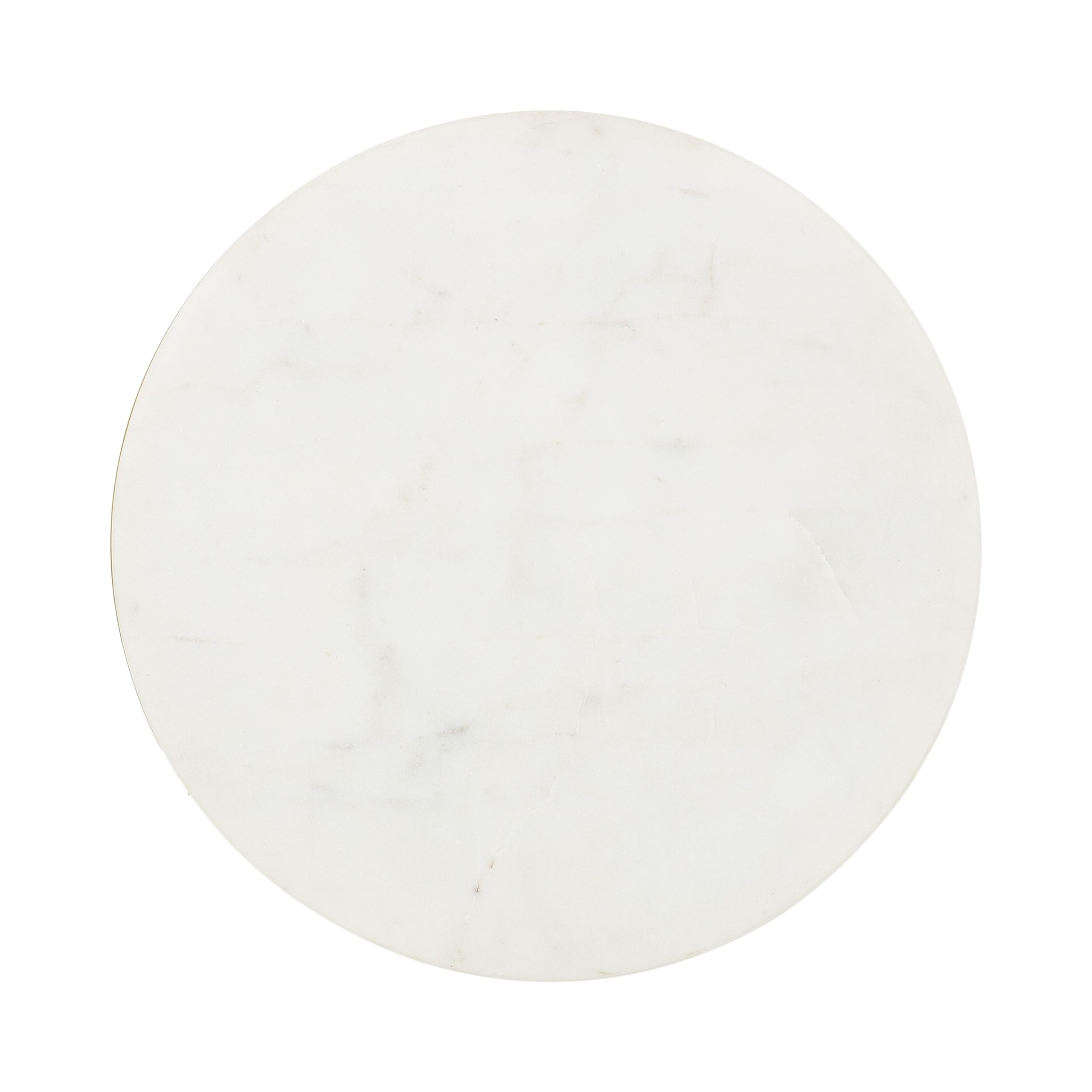 Kate & Laurel Udorie Modern Nesting Table Set - 2-Piece White & Gold Side Tables with Marble Tops (12x25 Inches) | Space-Saving Accent Tables for Living Room, Bedroom & Small Apartments