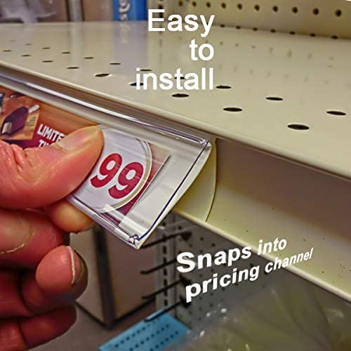 100 Pack Clear Shelf Label Strips - 48