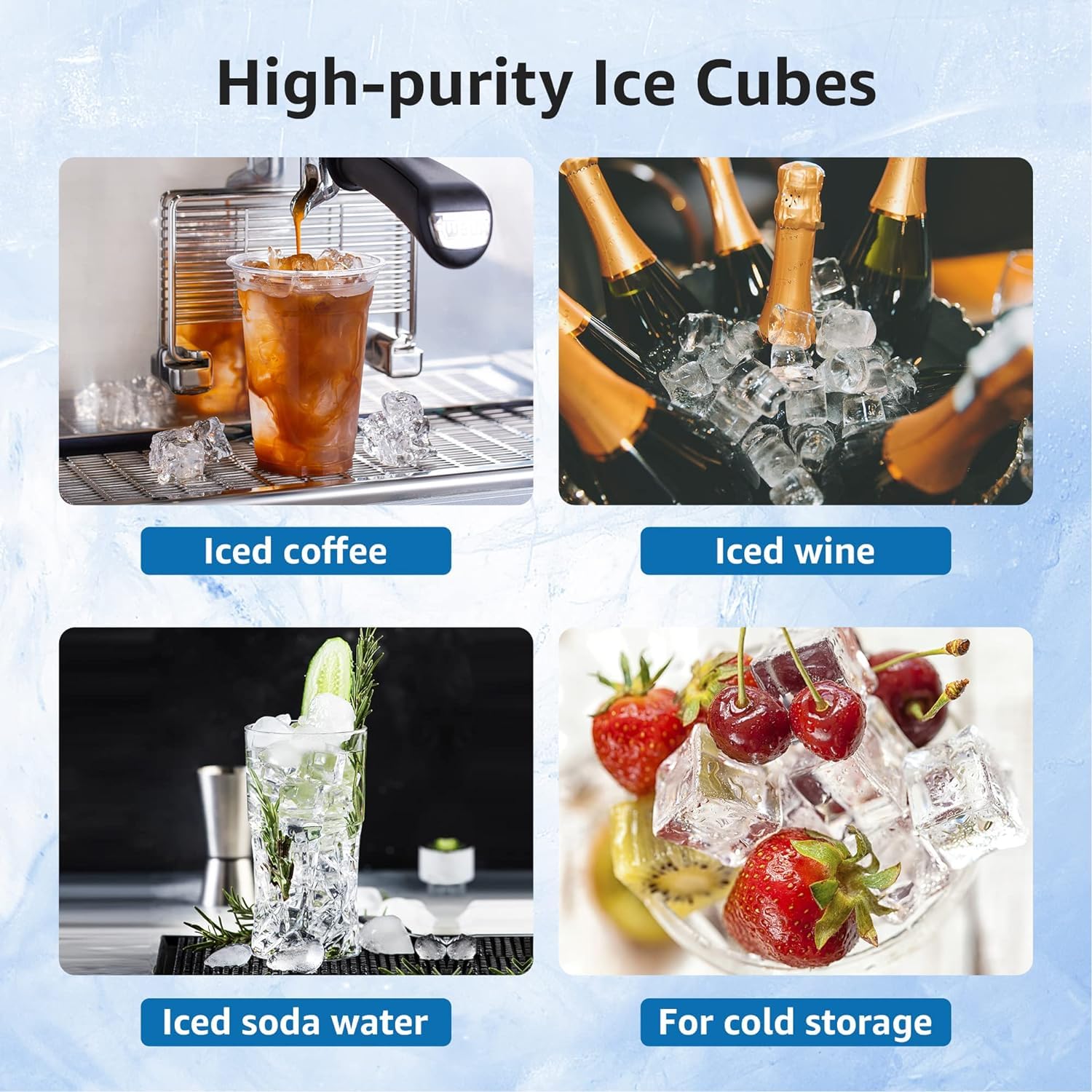 AQUA CREST GE Opal Nugget Ice Maker Replacement Water Filter - NSF 42 & 372 Certified, 3-Pack - Perfect for Refrigerators, Home Bars & Commercial Ice Machines
