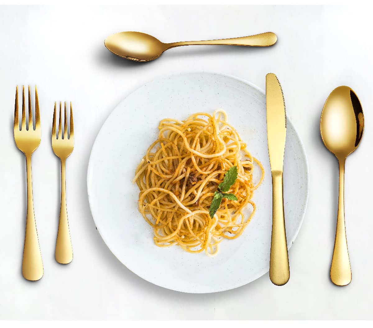 Premium 60-Piece Matte Gold Silverware Set for 12 - Stainless Steel Flatware Cutlery Set for Home, Kitchen, Restaurant & Hotel - Mirror Polished & Dishwasher Safe - Perfect for Dinner Parties, Weddings & Fine Dining
