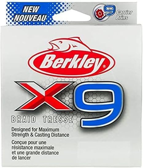 Berkley X9 Braid Superline Fishing Line - 100lb Test, 2188 Yards, Crystal Clear for Saltwater & Freshwater | Strong & Durable for Deep Sea, Trolling, and Big Game Fishing