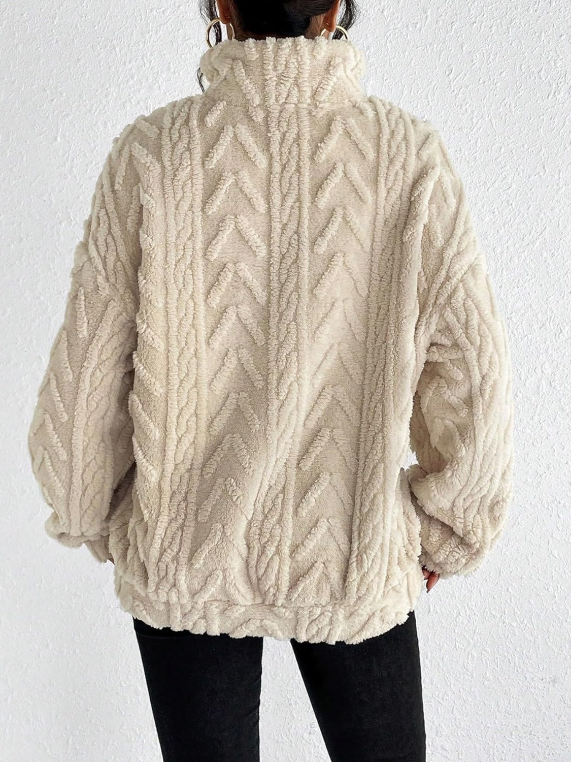 Cozy Fuzzy Quarter Zip Long Sleeve Sweatshirt for Women & Men - Soft Fleece Pullover with Kangaroo Pocket - Perfect for Fall, Winter & Outdoor Activities