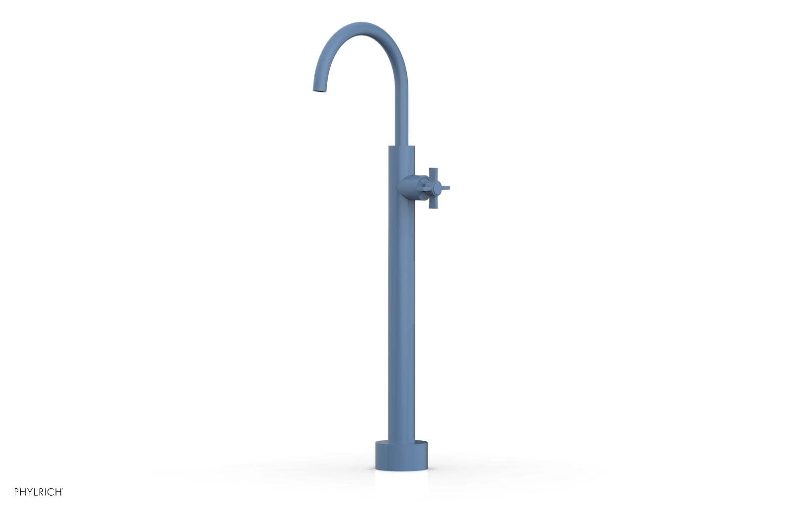 BASIC Low Floor Mount Tub Filler with Cross Handle - D132 44 04 - Perfect for Modern Bathroom Renovations and Spa-Like Showers