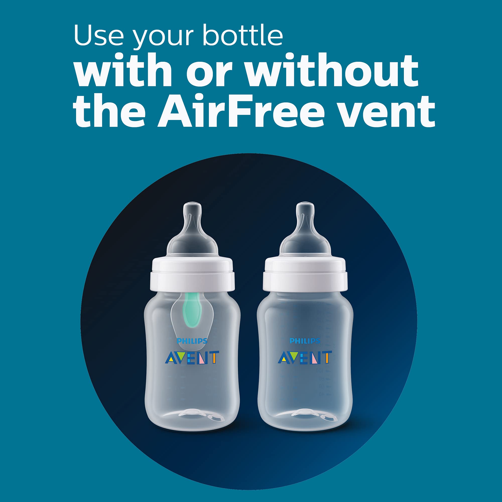 Philips AVENT Anti-Colic Baby Bottle with AirFree Vent - 9oz BPA-Free Newborn Feeding Set (SCD308/01, White) | Perfect for Breastfeeding & Reducing Gas Discomfort