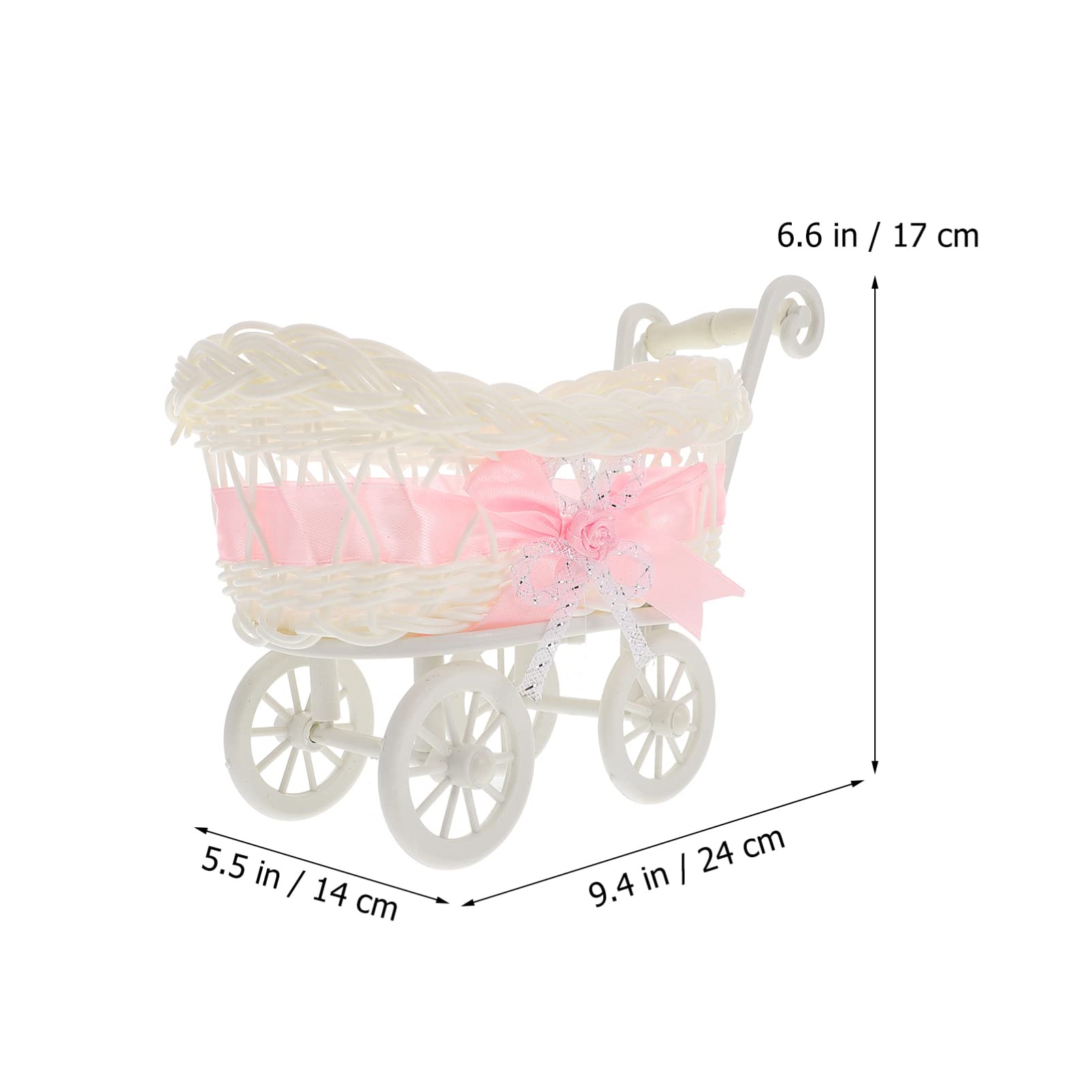 STOBOK Adorable Baby Shower Centerpiece - Mini Decorative Stroller Carriage Basket for Newborn Celebrations, Gender Reveal Parties & Nursery Decor