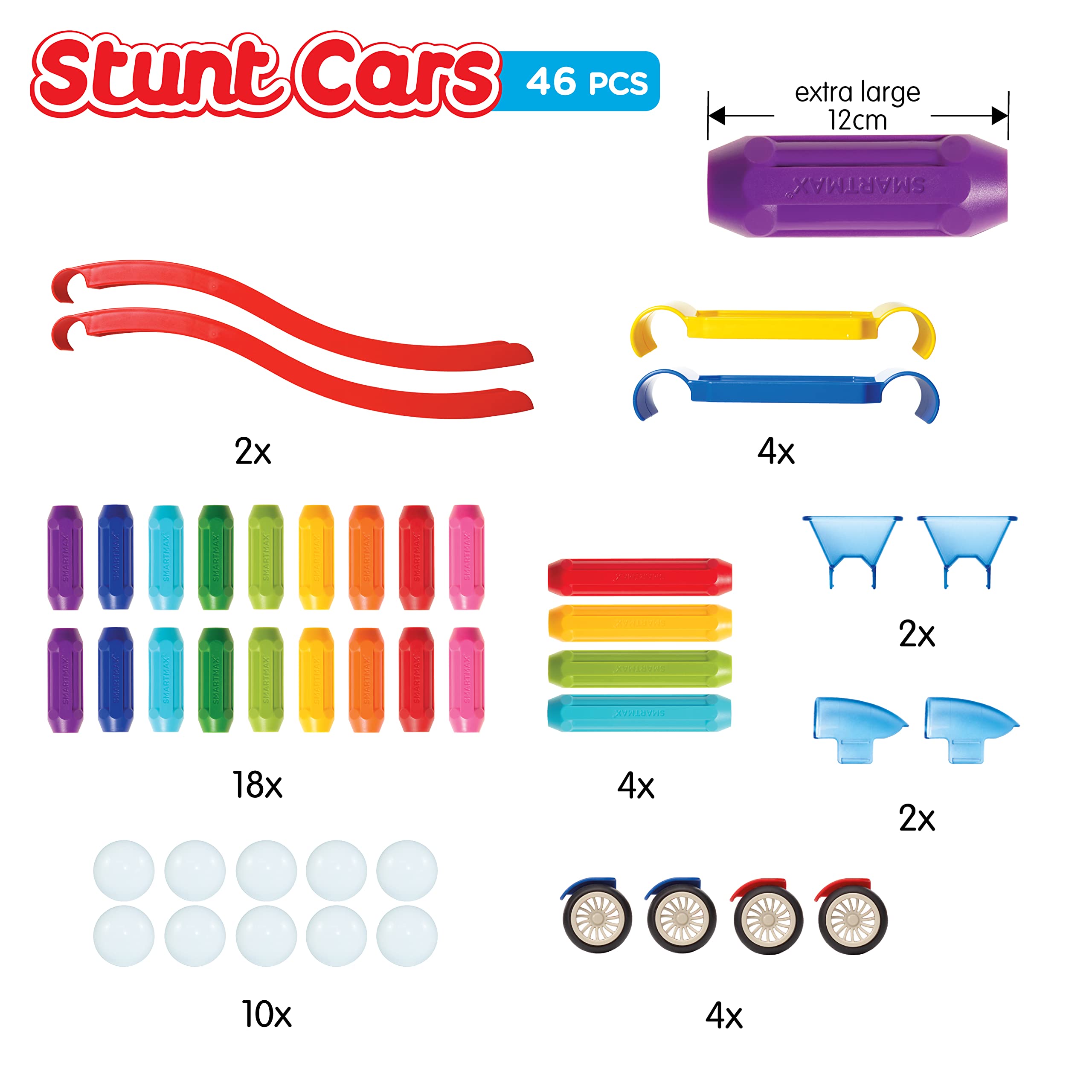 SmartMax Basic Stunt Set - Magnetic Building Toys for Kids STEM Learning | Creative Construction Play for Boys & Girls Ages 3+ | Perfect for Home, Classroom & Daycare Activities