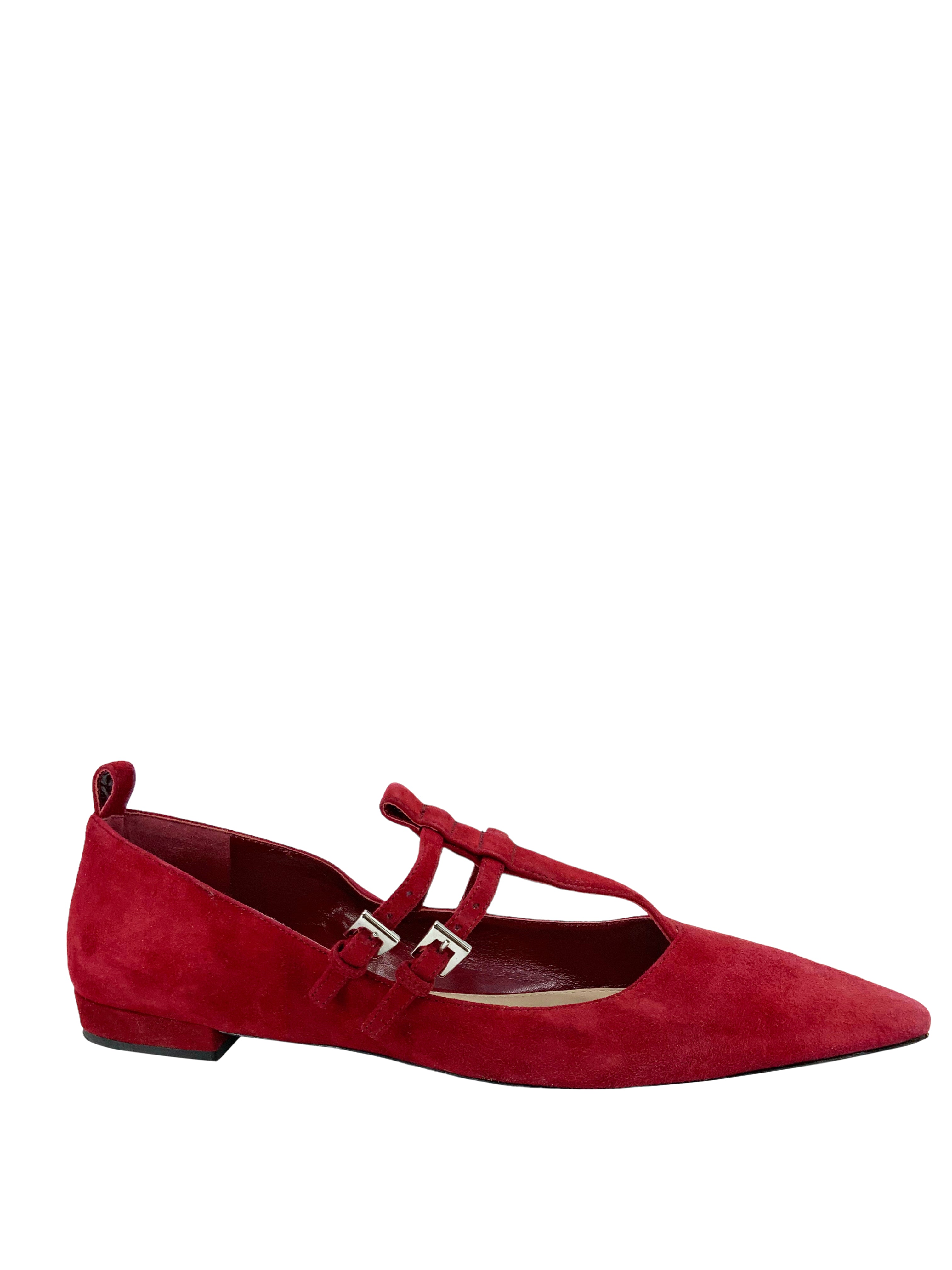 PRADA Suede Point Toe Ballet Flats Women's Size 7 | Comfortable & Elegant Shoes for Work, Date Night & Casual Outings