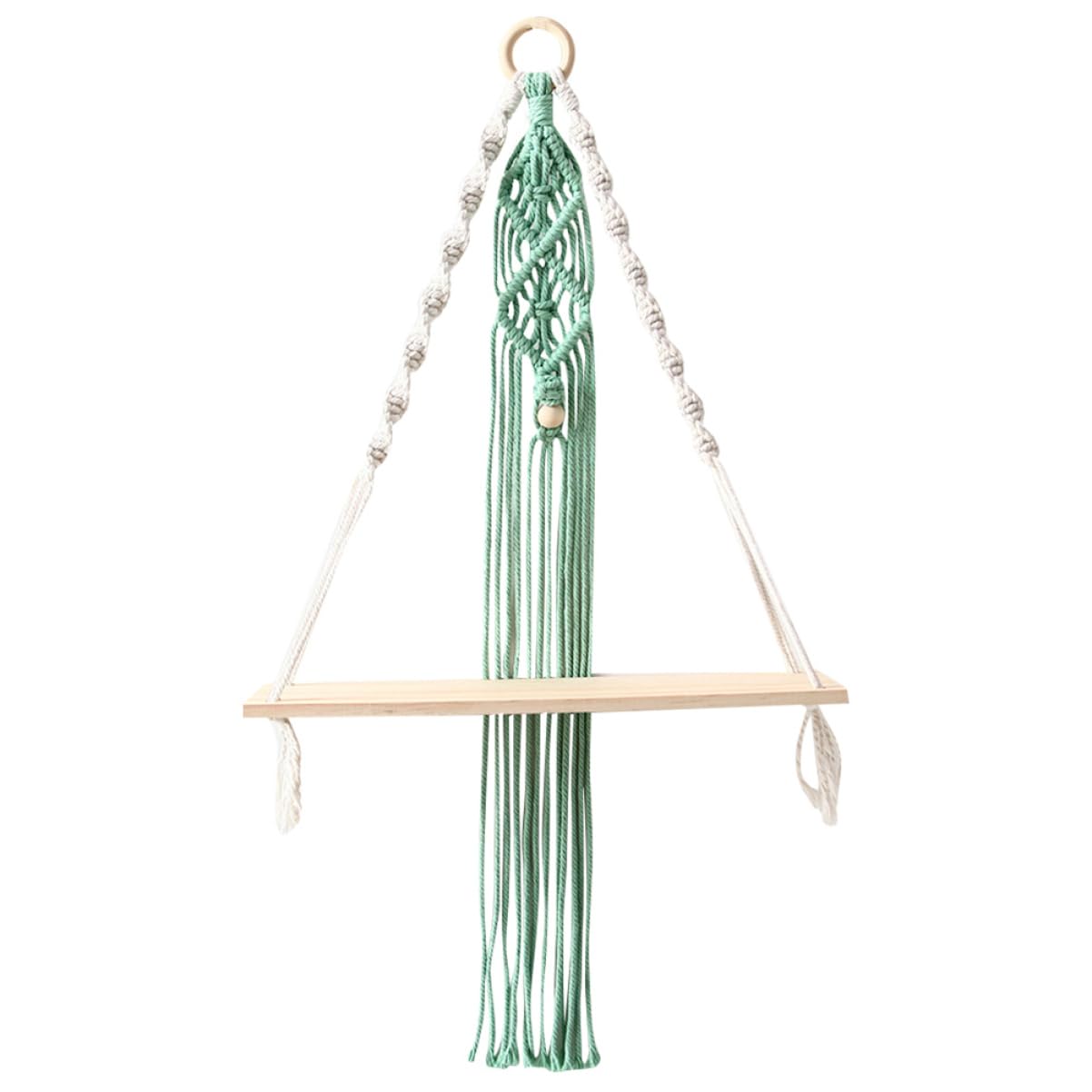 KOMBIUDA Cotton Swing Rope Wall Shelf - Hanging Storage Rack for Home Organization | Space-Saving Decor for Bedroom, Bathroom & Kitchen
