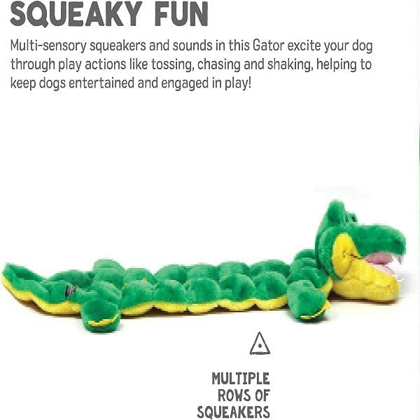 Outward Hound Squeaker Matz Plush Alligator Dog Toy - Durable Chew Toy for Small & Medium Dogs - Perfect for Fetch, Tug-of-War & Cuddle Time