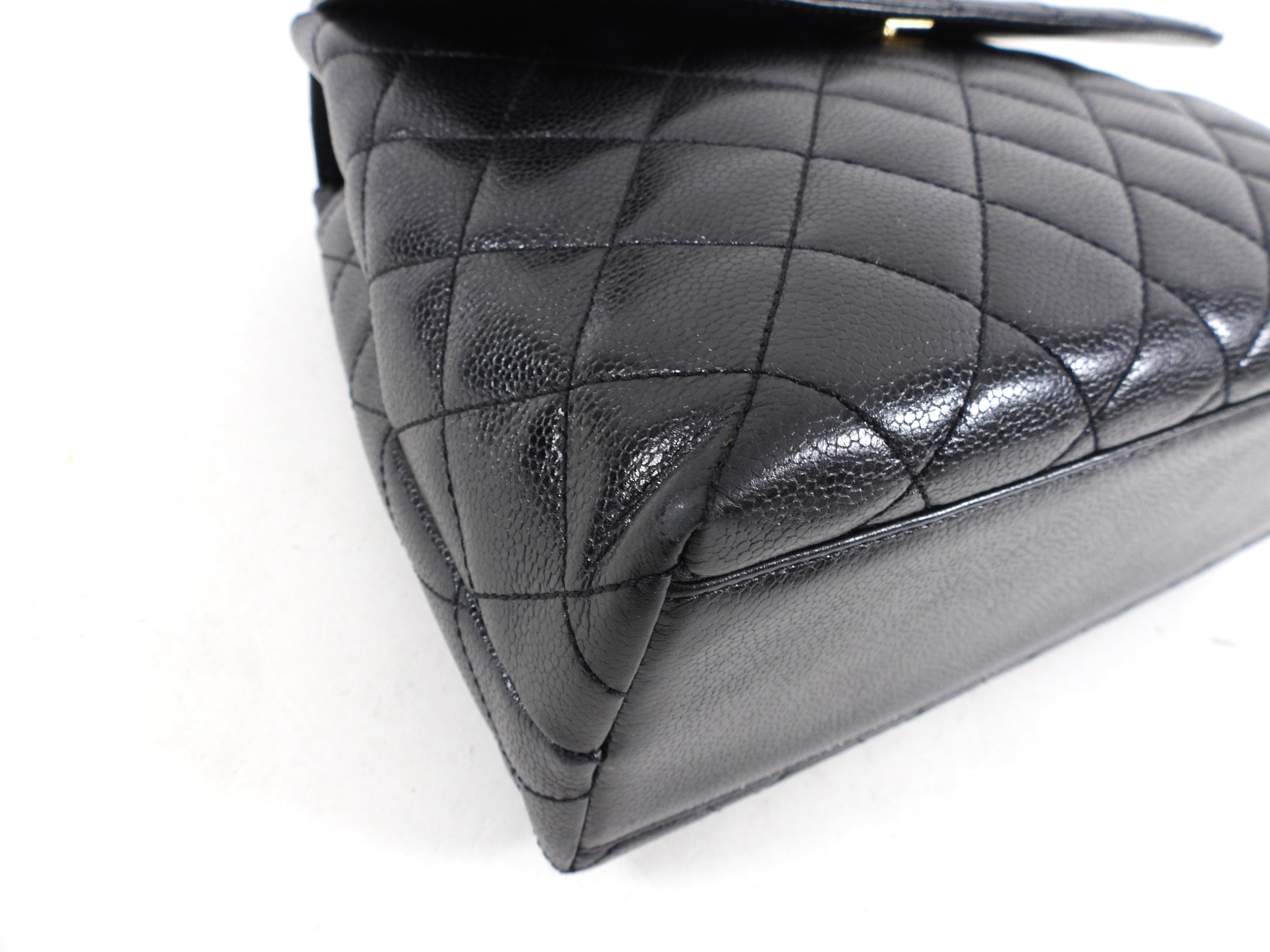 Vintage Chanel Black Caviar Kelly Top Handle Bag 2000-2002 Collection - Perfect for Luxury Fashion, Evening Events & Collector's Items