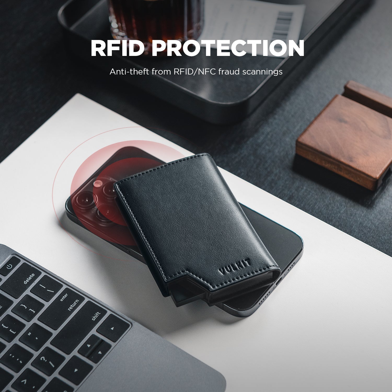VC402 Patented Slim RFID Blocking Card Holder with Banknote Compartment & Secure Magnetic Closure - Perfect for Travel, Business & Everyday Wallet Organizer