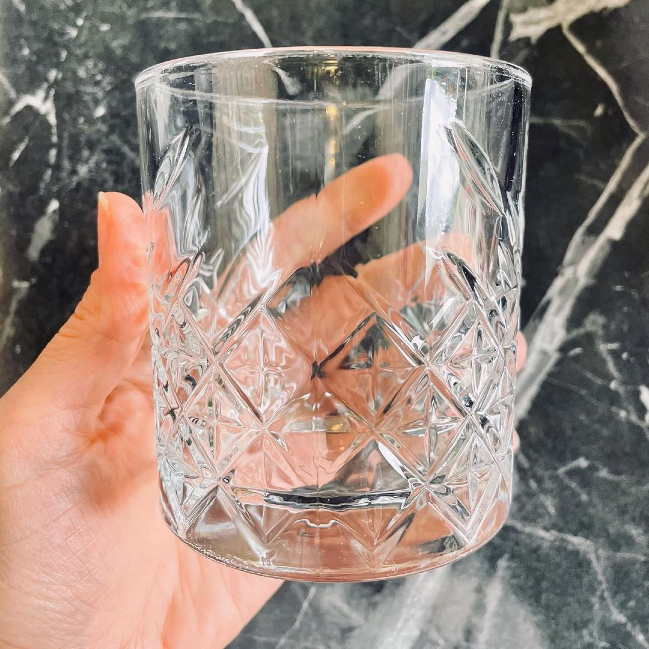 Decoret Timeless Series 11.05 Oz. Etched Glass Goblets - Set of 12 Stemmed Water Glasses, Dishwasher Safe & Chip Resistant Clear Crystal Cups for Wine, Cocktails & Elegant Dining