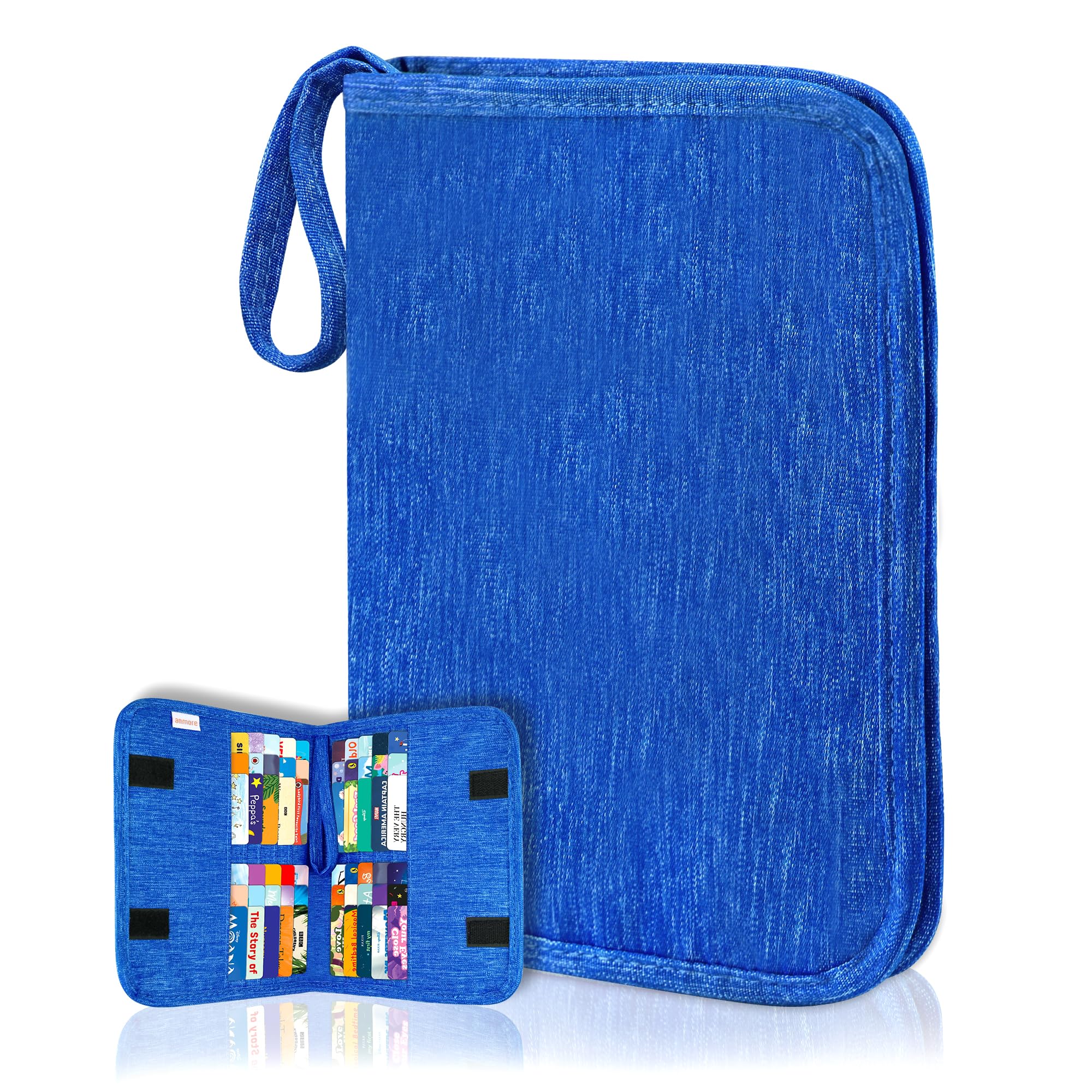 Annmore Card Holder for Yoto Cards - 20 Pockets Holds 60 Trading Cards | Compatible with Yugioh, MTG & TCG Games | Durable Blue Collector's Album for Card Storage & Organization | Perfect for Game Nights, Travel & Collectible Display