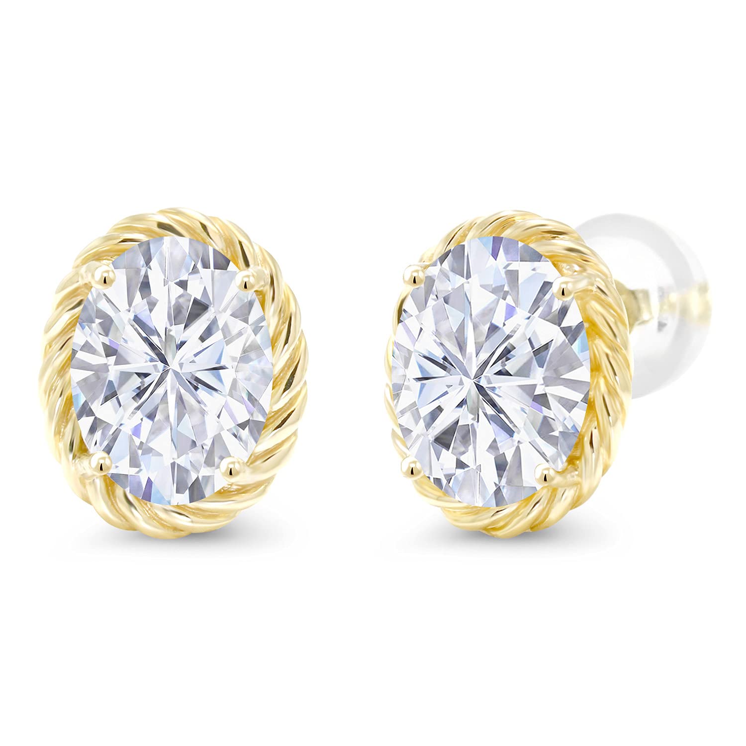 14K Gold Oval Birthstone Earrings for Women & Men | Gemstone Jewelry Gift