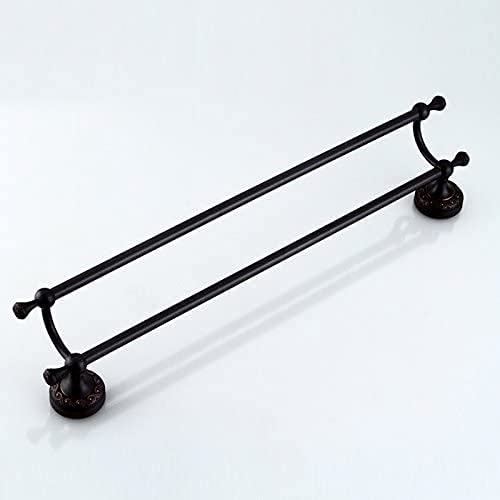Antique Copper Wall Mounted Double Towel Rack - Heavy Duty Bathroom Towel Holder with Over Door & Wall Mount Options - Rustic Bathroom Hardware Accessories for Spa, Guest Bath & Master Bathroom Organization