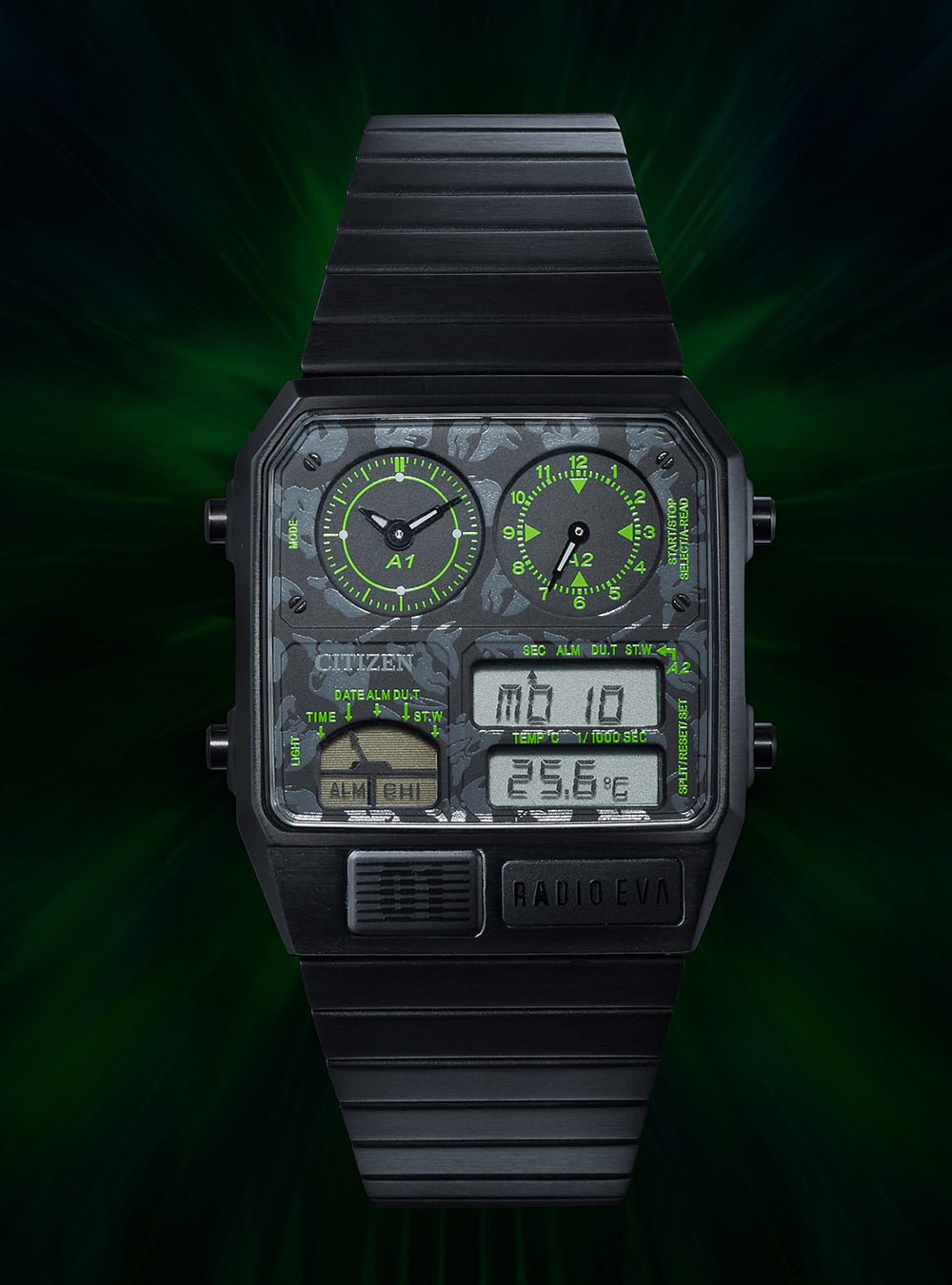 EVANGELION × CITIZEN × RADIO EVA ANA DIGI-TEMP Limited Edition Watch - Japan Movement - Perfect for Anime Fans & Collectors - Great for Cosplay, Gift Giving & Evangelion Merchandise Collection