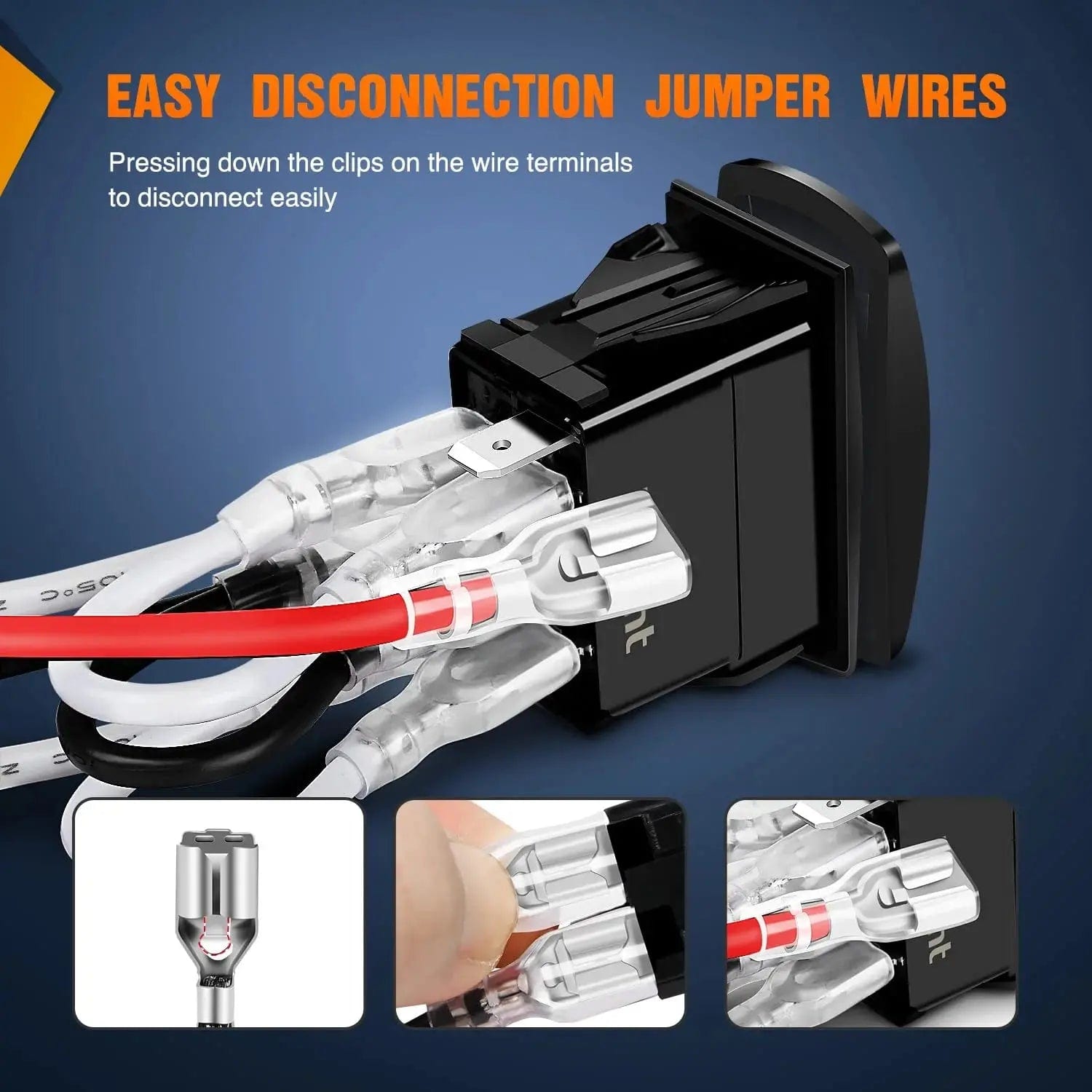 7Pin DPDT On/Off Momentary Rocker Switch - Blue LED Illuminated for Car, Boat, Marine & Industrial Equipment (Up/Down Control)